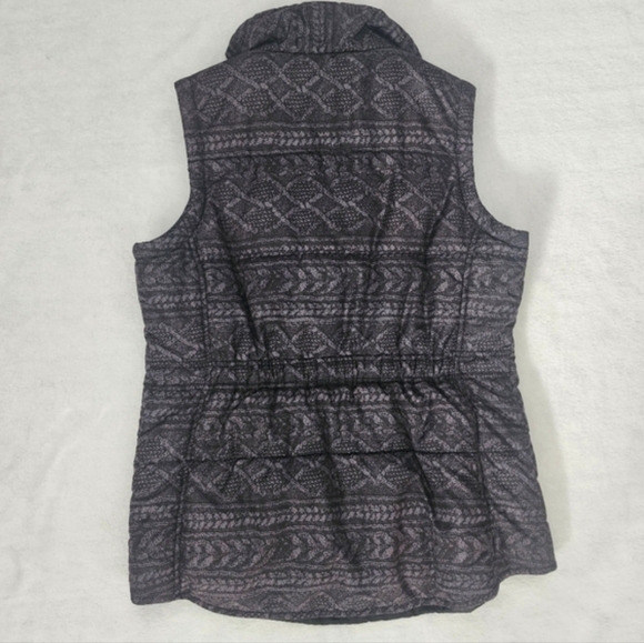 Style & Co Women's Light Puffer Vest Grey Black Geometric Print Polyfill Small - Picture 3 of 10